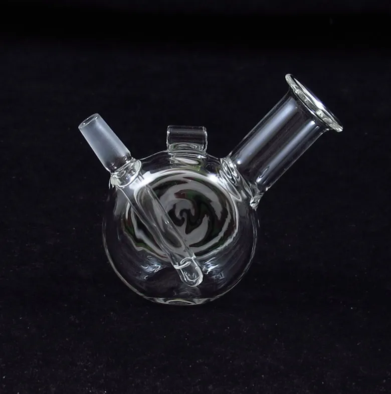 två funktioner 3 tums mini halsband wax dab oljeriggar bubbler glas bong Led 10mm WYK-YUANMINI portabel