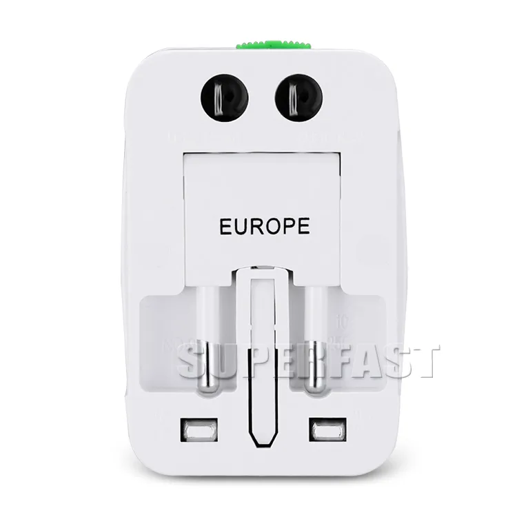 Universal International Adaptor All in One Travel AC Power Wall Charger For US EU UK AU Converter Plug with Retail Package