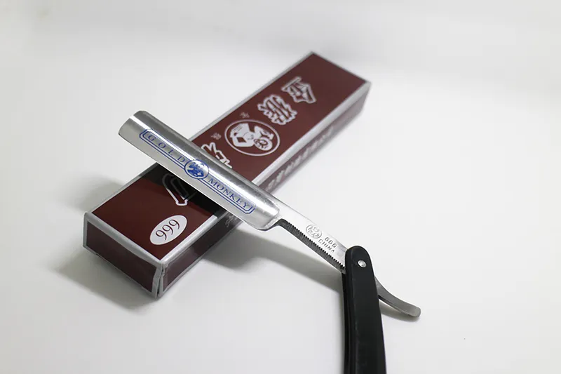 Gold Monkey 666 Straight Barber Edge Steel Razors Shaving Knife Folding