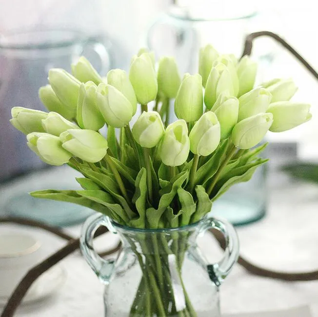 푸 미니 튤립 꽃 진짜 터치 웨딩 꽃 꽃다발 홈 파티 장식을위한 인공 실크 꽃 G4993008695