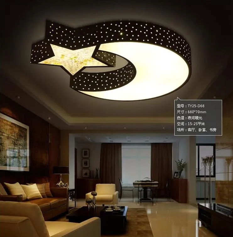 Children lamp Star Moon Ceiling Light Creative personality Boy / Girl Bedroom Ceiling Romantic Crystal LED lamps