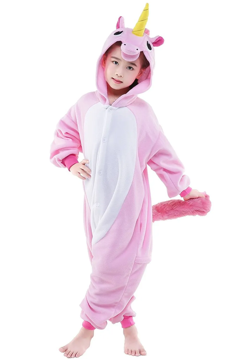 Bleu et Rose Licorne Cosplay Kigurumis Enfants Halloween Carnaval Mardi Gras Costumes Enfants Onesie Pyjamas236b