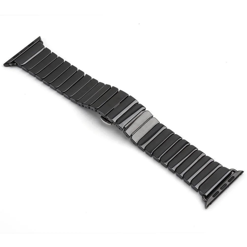 Bracelet de montre en céramique de luxe haut de gamme pour Apple Watch 42mm 38mm bande papillon en céramique lisse Bracelet ceinture pour Iwatch 3 2 1 série bracelet