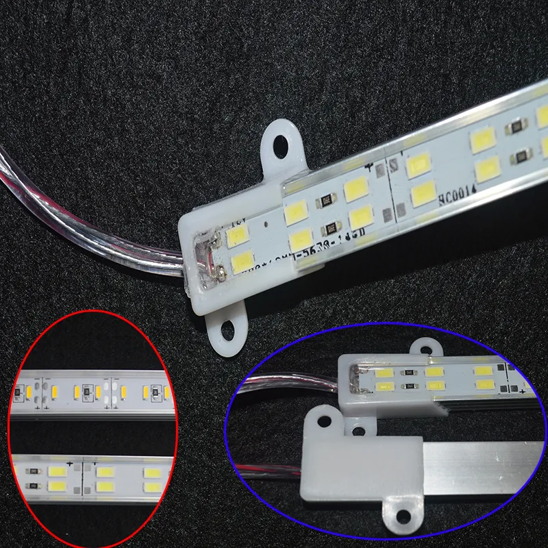 5630 LED Strips Bar Light Aluminium Stopu Powłoki Wodoodporna Elastyczna Taśma Światła 1 M 0,5 m Ciepła biała fajna biała z podwójnym rzędem