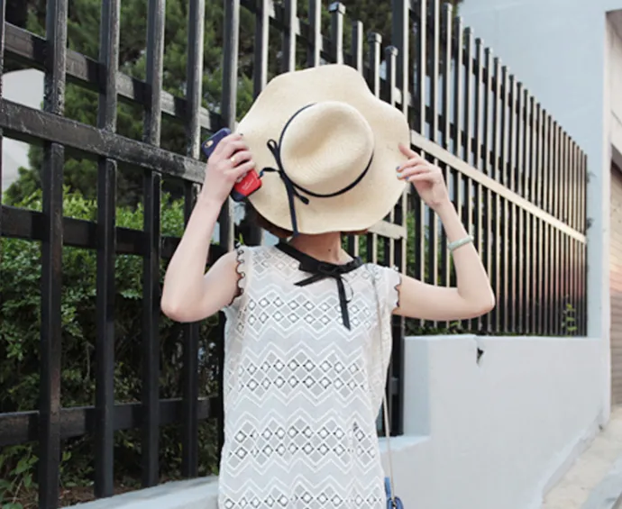 Nya damer vävda stråhatt vikande solstrand hatt sommar kvinnliga breda rand hattar solskyddsmedel sol hatt grossist m013