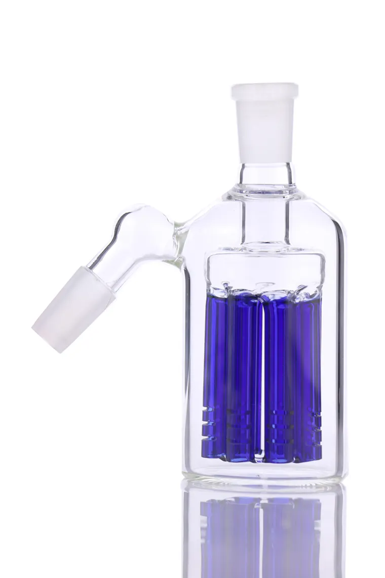 8 arms tree ash catcher 90 & 45 degrees for bongs glass water pipe bubbler have blue and green mix colors