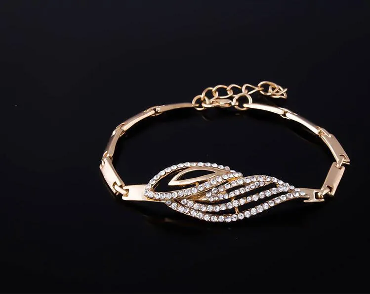 Eleganter Hochzeits-Brautschmuck für den Abschlussball, versilberter Strass-Kristall, Vogelschmuck, neues Bling-Halsketten-Armband-Ring-Ohrring-Set9559304