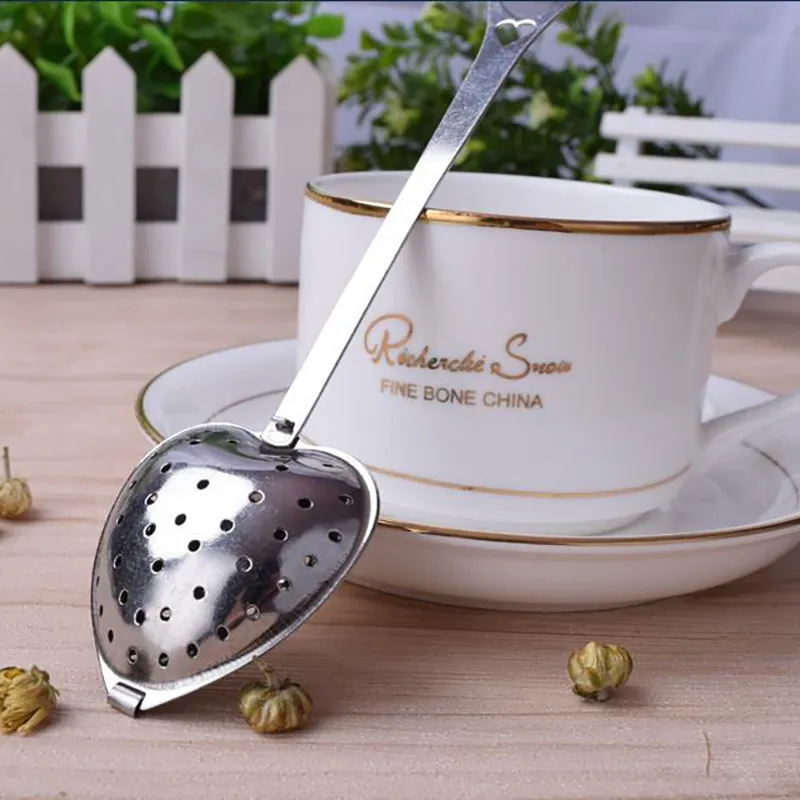 Convenience Heart Shape Tea Infuser Tea Time Heart-Shaped Stainless Herbal Tea Strainers Infuser Spoon Filter Long Handle