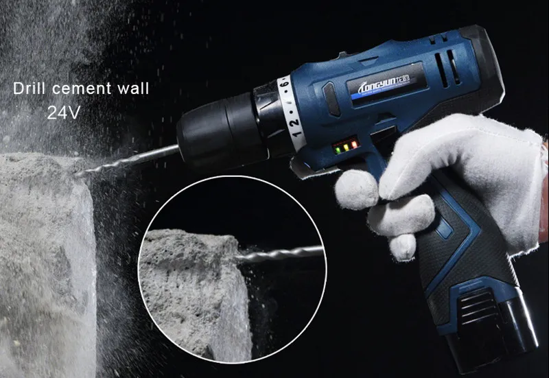 Electric Drill With Lithium Battery Cordless Electric Screwdriver Rechargeable Power Tools Furadeira e parafusadeira Taladro Inala4942773