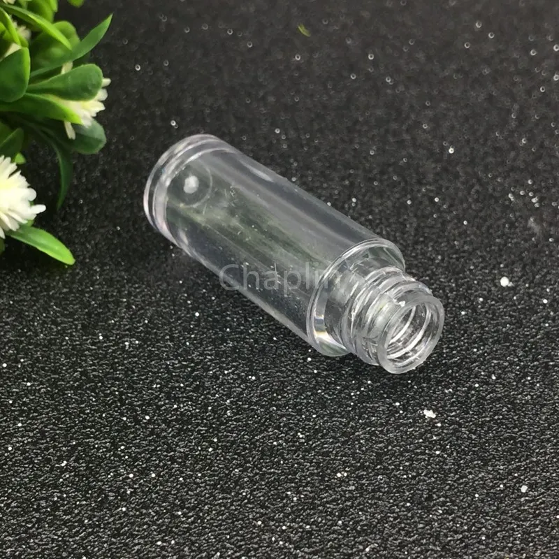 0.8 ML Mini Vuoto Trasparente Lip Gloss Tubo 50x13mm Nero Argento Oro Tappo di Plastica Balsamo le labbra bottiglia di Rossetto Contenitore Regalo Campione