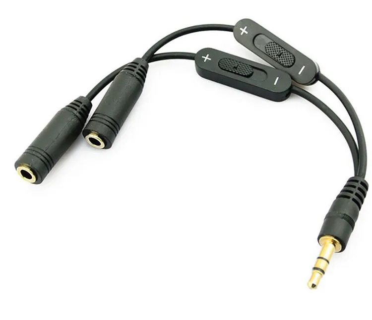 3.5mm Male To 2 Female Stereo Audio Y Splitter Adapter Audio Cable W