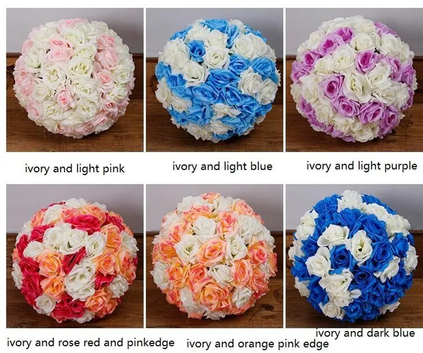 6" 15 CM Artificial Rose Silk Flower Kissing Balls White Flowers Ball For Christmas Ornaments Wedding Party Decoration New Arrival