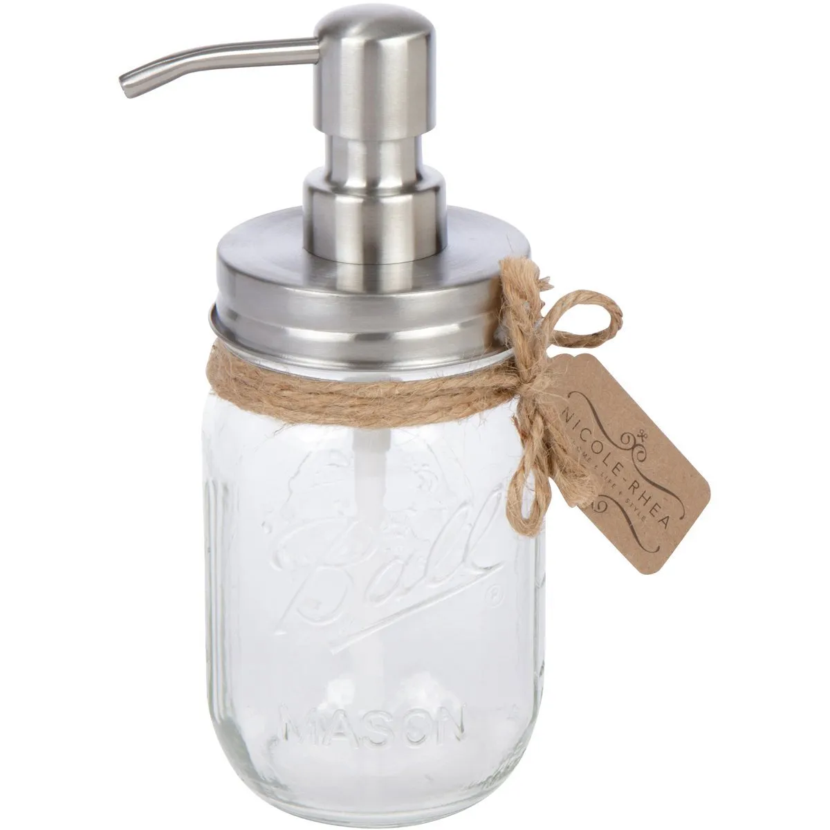 Distributeur de savon Mason Jar Pompe distributrice de lotion en acier inoxydable 304 antirouille parfaite pour la cuisine ou la salle de bain Pot non inclus