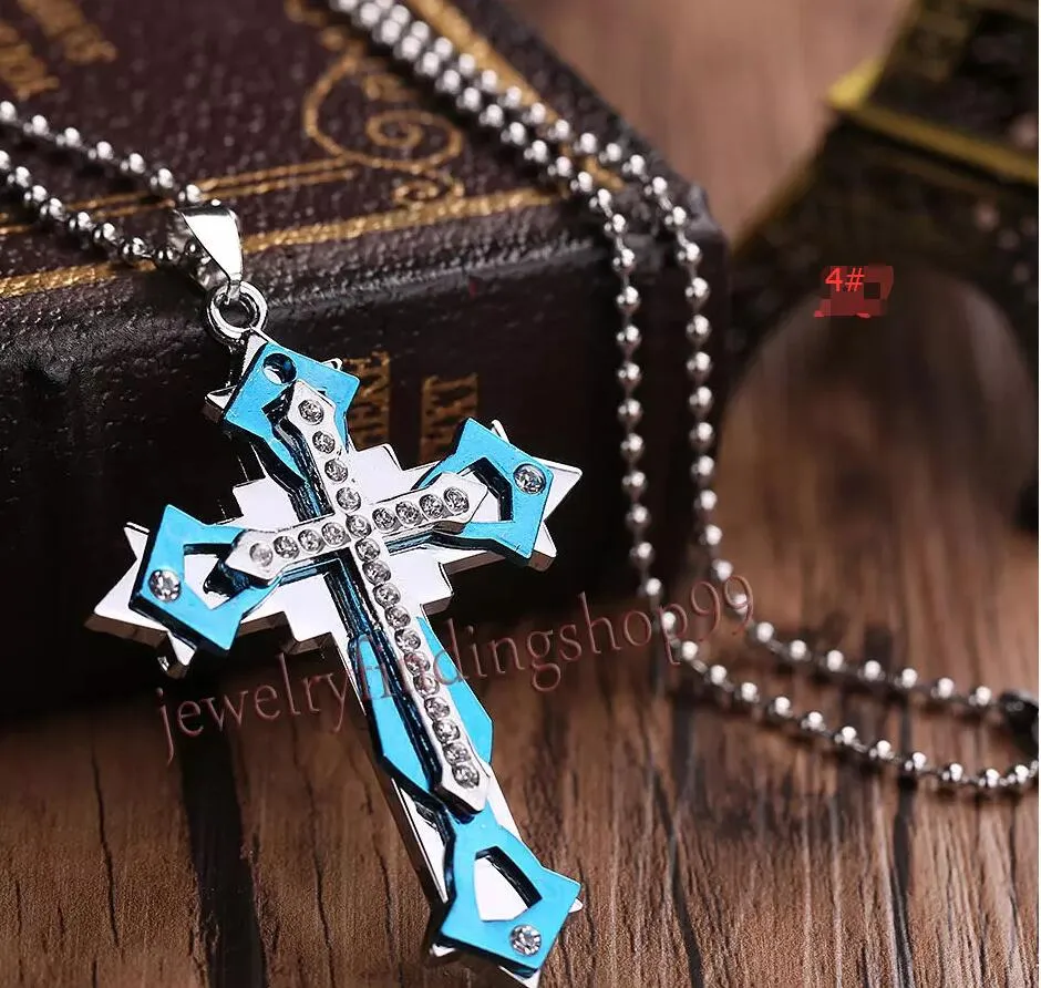 Best New Gift Unisex's Men Women Gold Silver Stainless Steel Cross Pendant Necklace Chain