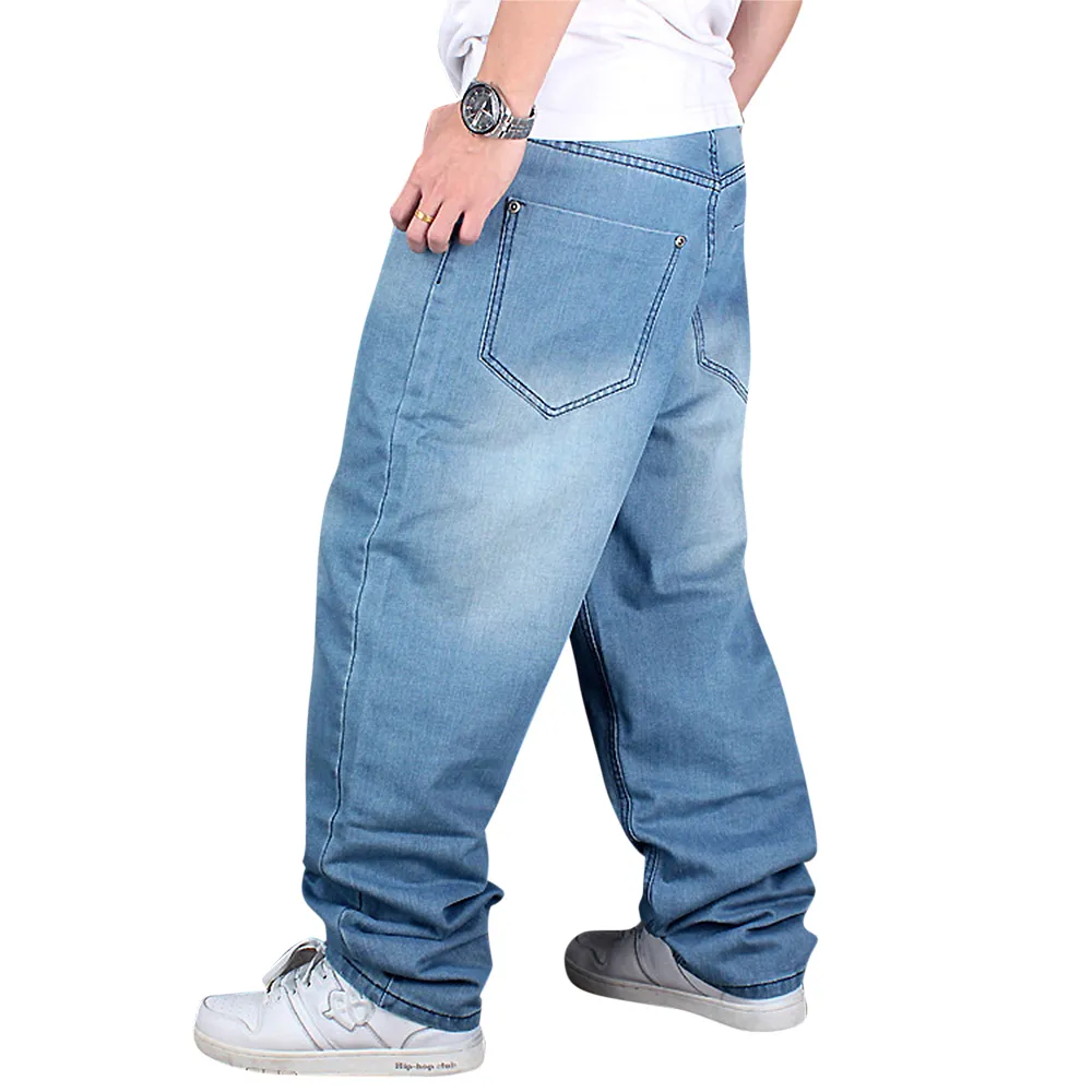 Buy Harajuku Hip Hop Denim Pants Men Streetwear Flame Cross Color Block  Jeans Casual Pants Joggers Trousers Multi Pockets, Blue, Medium at Amazon.in