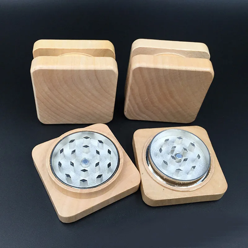 Holzmühle, quadratisch, Kräutermühlen, Tabakzubehör, Holz, 55 mm vs. Sharpstone1014040