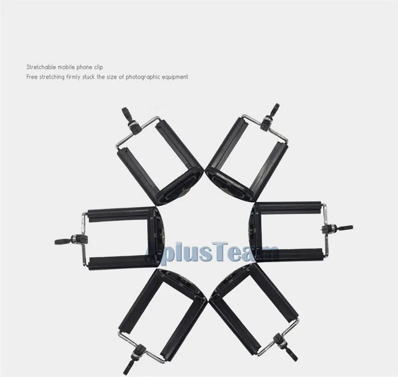 軽量ミニクランプカメラアダプタ三脚マウントブラッククリップ電話ホルダースタンドSelfieクリップ1~4インチ