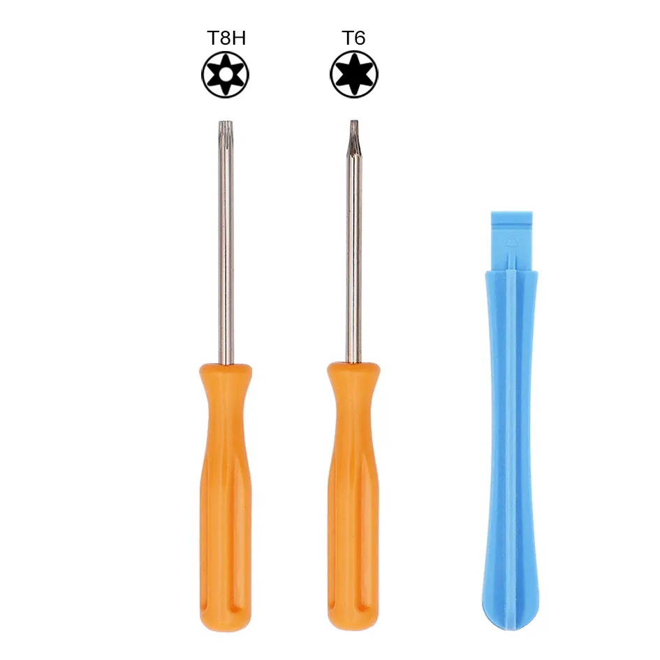 3 in 1 Oranje T6 T8 met Gat Schroevendraaier Set voor Xbox One Controller X1 Reparatie 100 set/partij