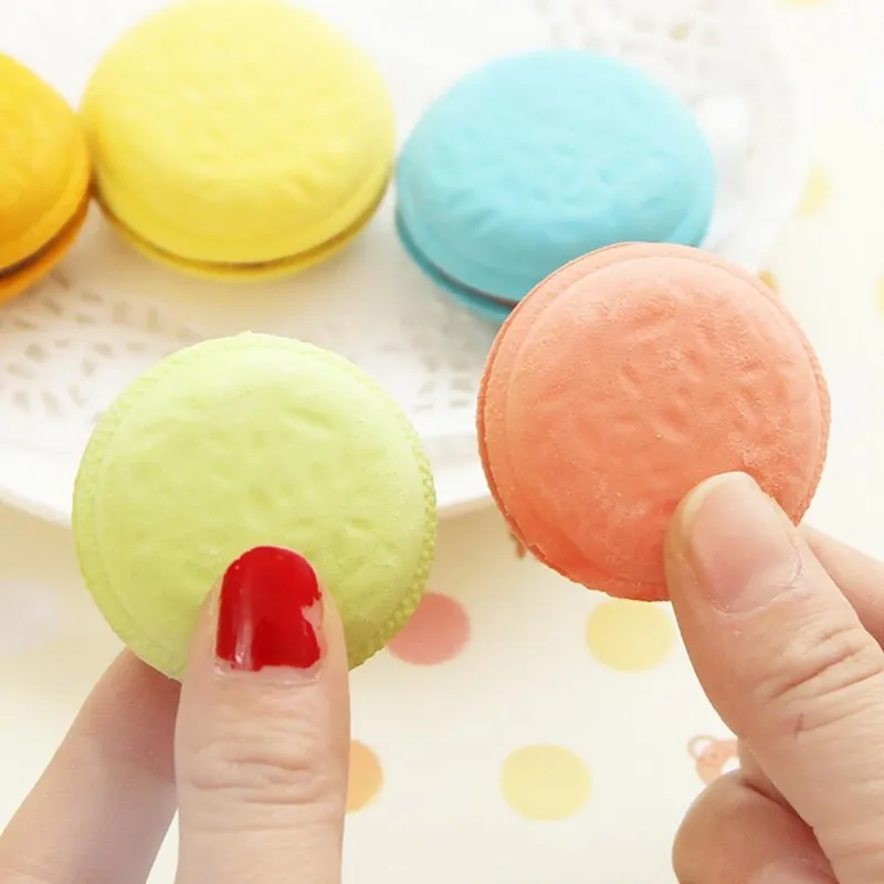 Chic Cute Erasers Macaron Rubber Pencil Eraser Students Rewarding Kis Gift Stationery Goods for Office School Supplies