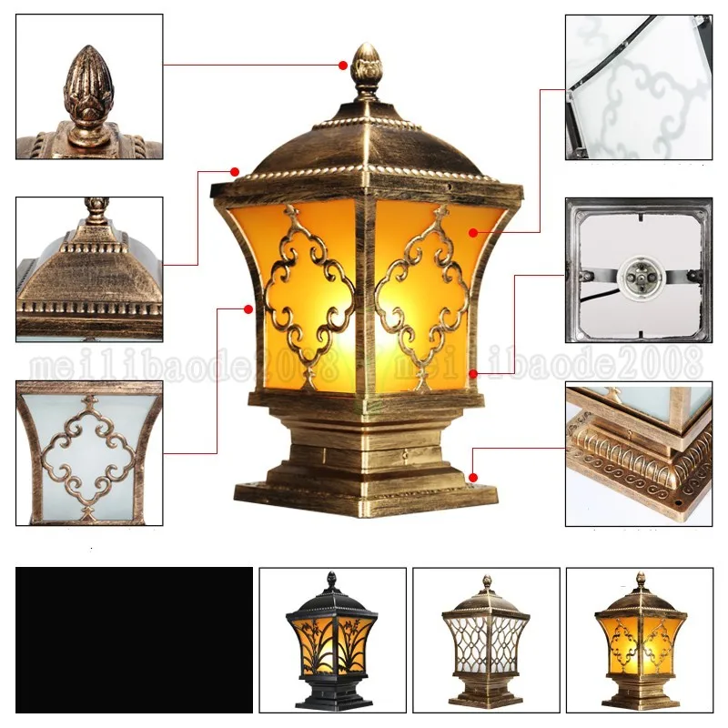 Lampadaire de Colonne de Poteau de Jardin Lampes de Poteau Chinois