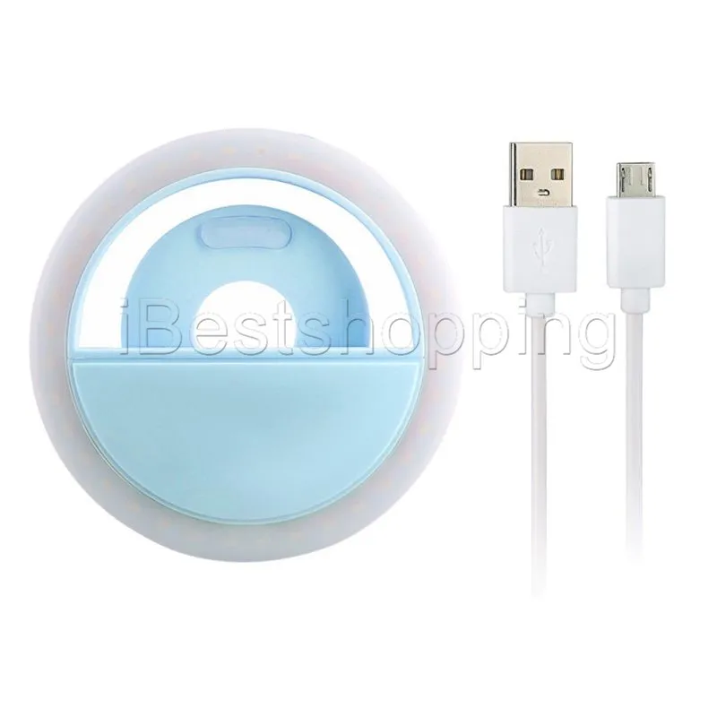 قابلة لإعادة الشحن الهاتف الذكي العالمي LED LED Flash Up Ehancing Light Selfie Luminous Ring For iPhone for Android5149397