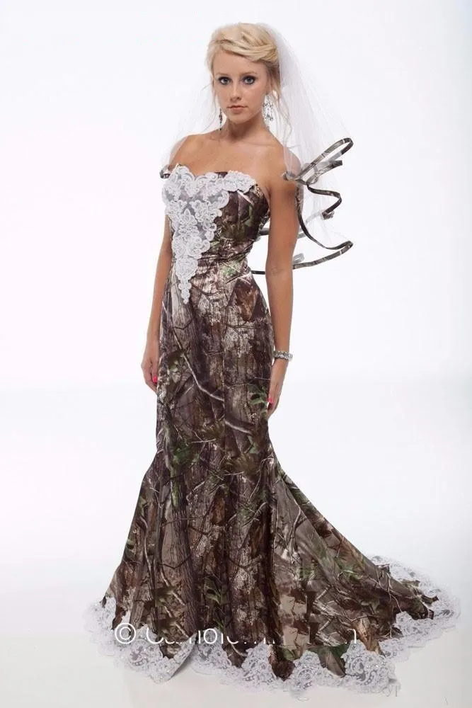 camouflage wedding dress