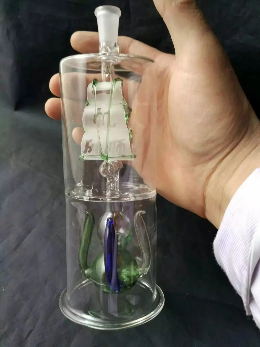 Segelbåt skakade slangar glas bongs tillbehör, grossistglasbongs tillbehör, glashoppning, vattenrörsrök