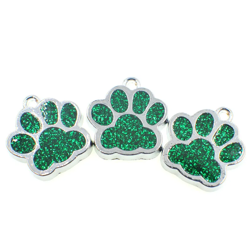 HC358 Bling Enamel Cat Dog Bear Paw Odciski zawiesić wisiorek obrotowy klawisza kluczy do torby biżuteria Making258v