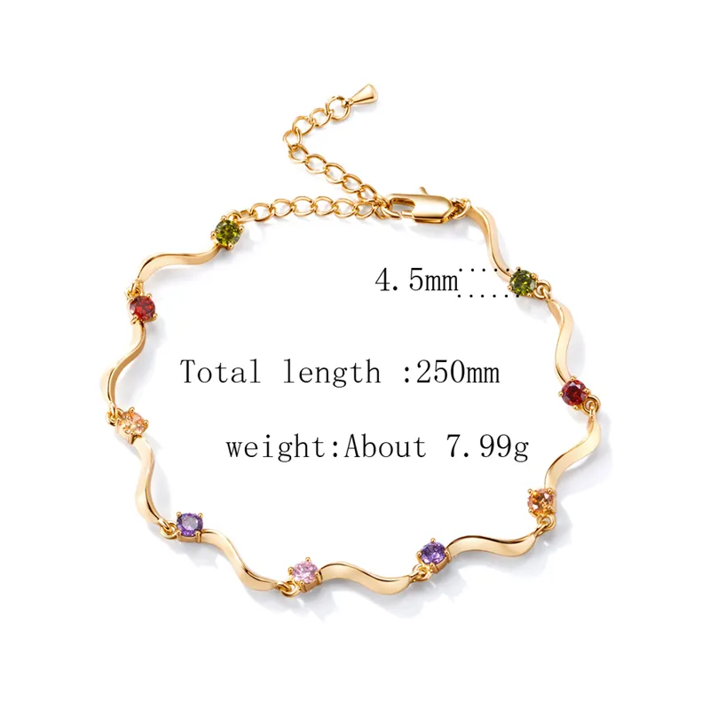 New Fashion Women Summer Beach Party Anklet 18K Yellow Gold Plated CZ Foot Anklets for Girls Women for Party