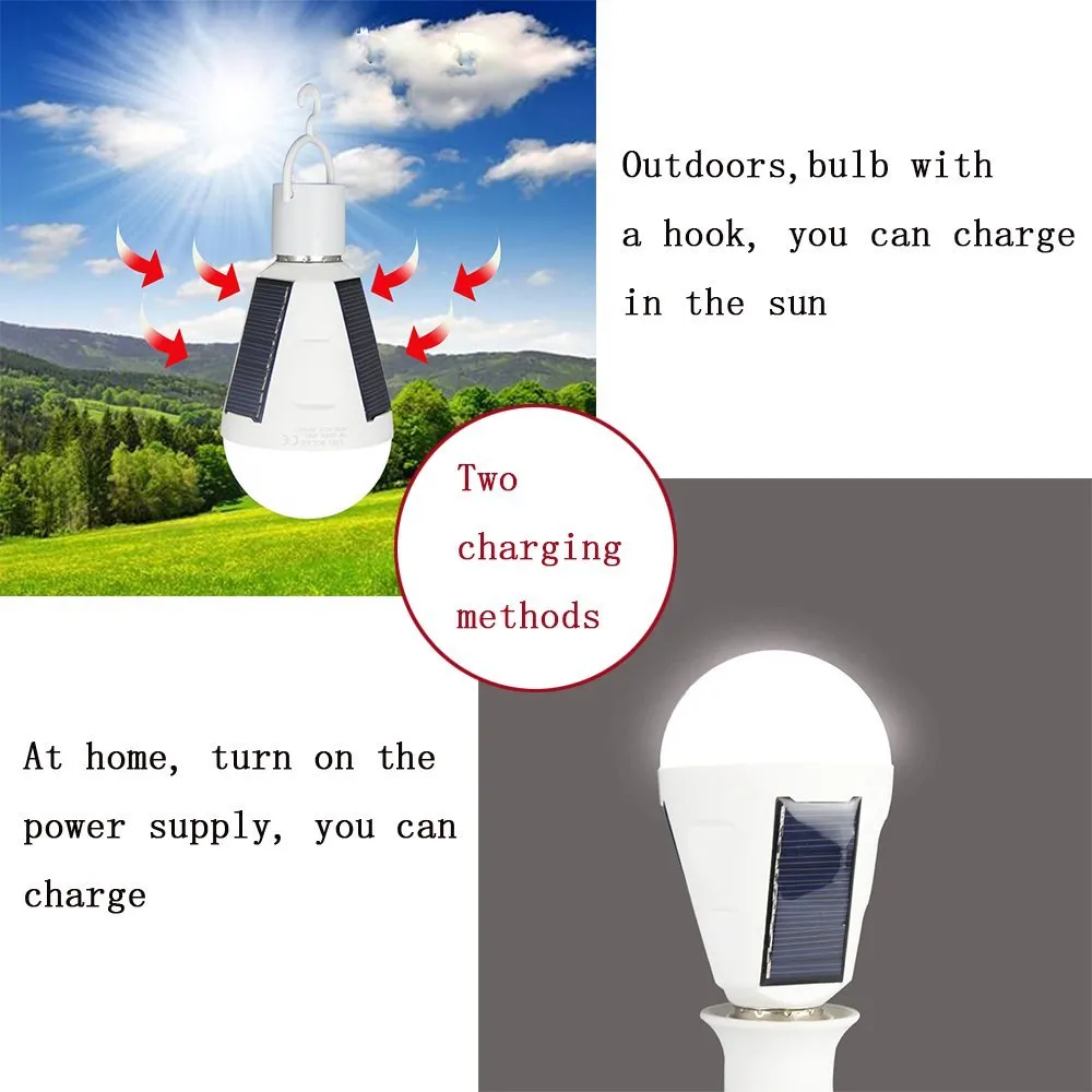 Portable Solar Lamps bulbs powered off light up sunlight charged touch input water can be bright bulb waterproof IP65 E27 85-265V