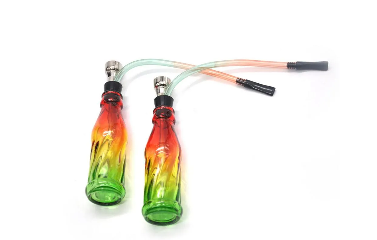 Creativo tubo di fumo del fumo tubi di bottiglia di Coca cola di vetro unico popolare, bong di vetro all'ingrosso, accessori di narghilè di vetro, consegna casuale di colore,