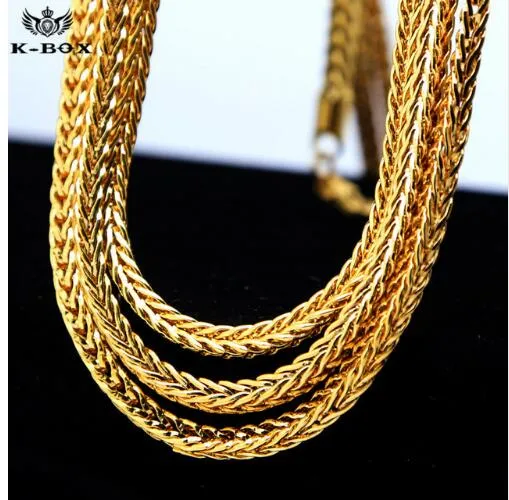 Oro Hip Hop Box Link Curb Collar Cadena 