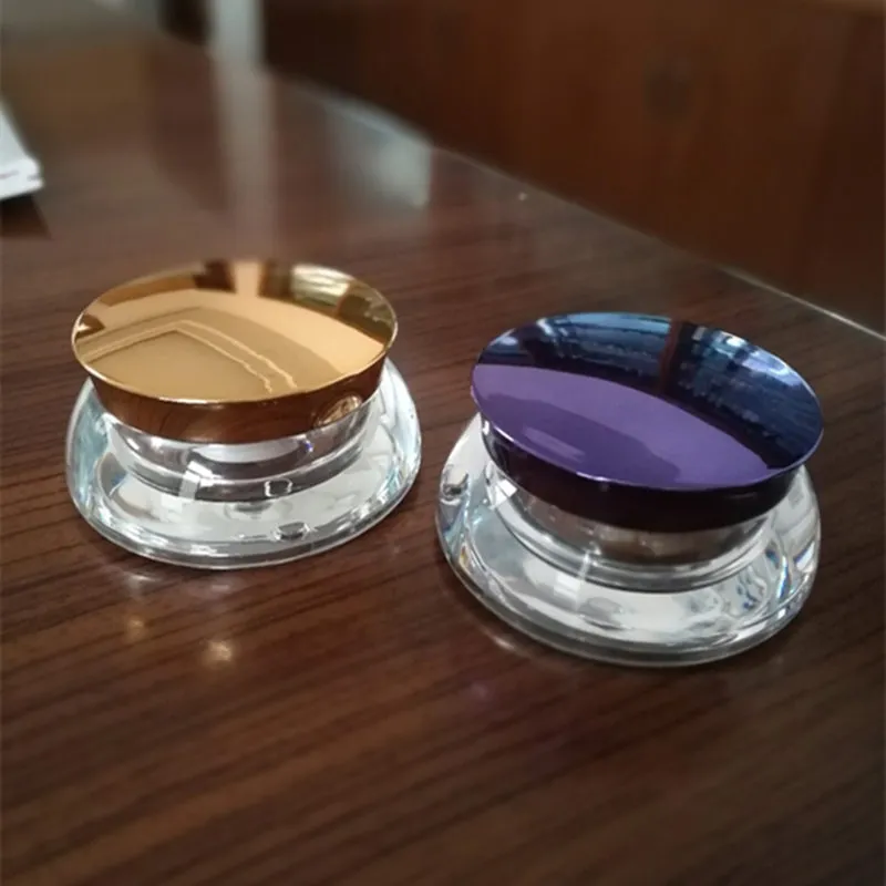 Bouteille de crème pour les yeux 15g bouteilles d'emballage en verre violet or, pot de crème emballage bouteilles de cosmétiques de voyage F20171668
