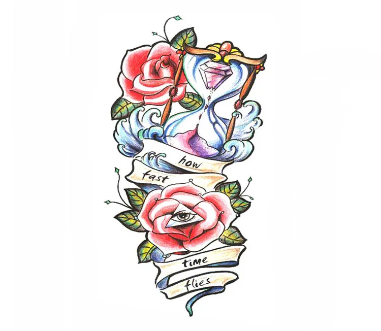 Waterdichte Tatoo Tijdelijke Stickers Voor Lady Dames Vlinder Bloem Ontwerp Grote Arm Tattoo Sticker Gratis Verzending