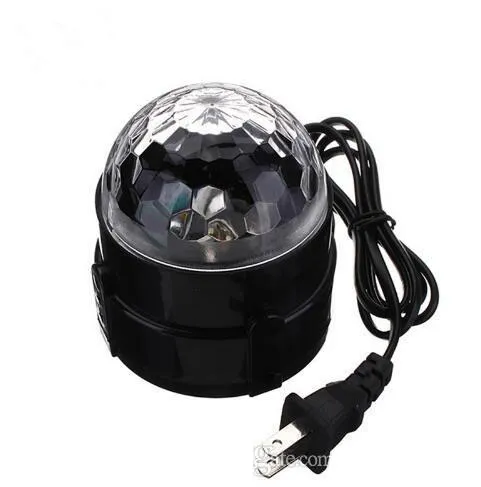 Mini RGB LED Crystal Magic Ball Etap Efekt Lampa oświetlenia Party Disco Club DJ Bar Light Pokaż 100-240V US Plug