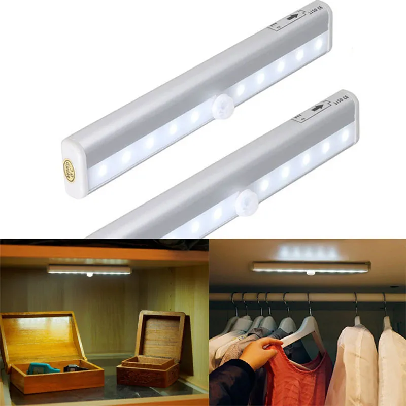 Veilleuse LED Lumières d'urgence Corps humain Lampe à induction Détecteur de mouvement Placard Armoire Lumière Auto Lampe infrarouge Blanc chaud Blanc froid Led