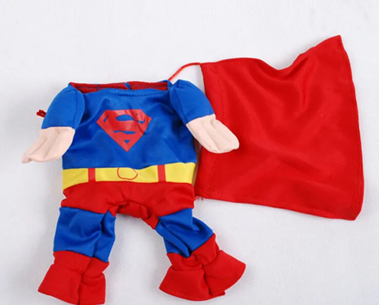 Pet Cat Dog Superman Costume Suit Puppy Dog Clothes Outfit Superhero Apparel Clothing for Dogs Autumn/Winter