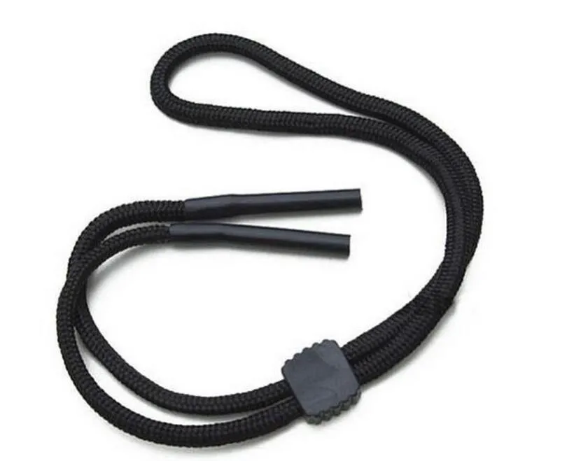 Svart Sportsäkerhetsglasögon Solglasögon Hållare Glasögon Nackkabel String Retainer Strap 100st / Gratis frakt