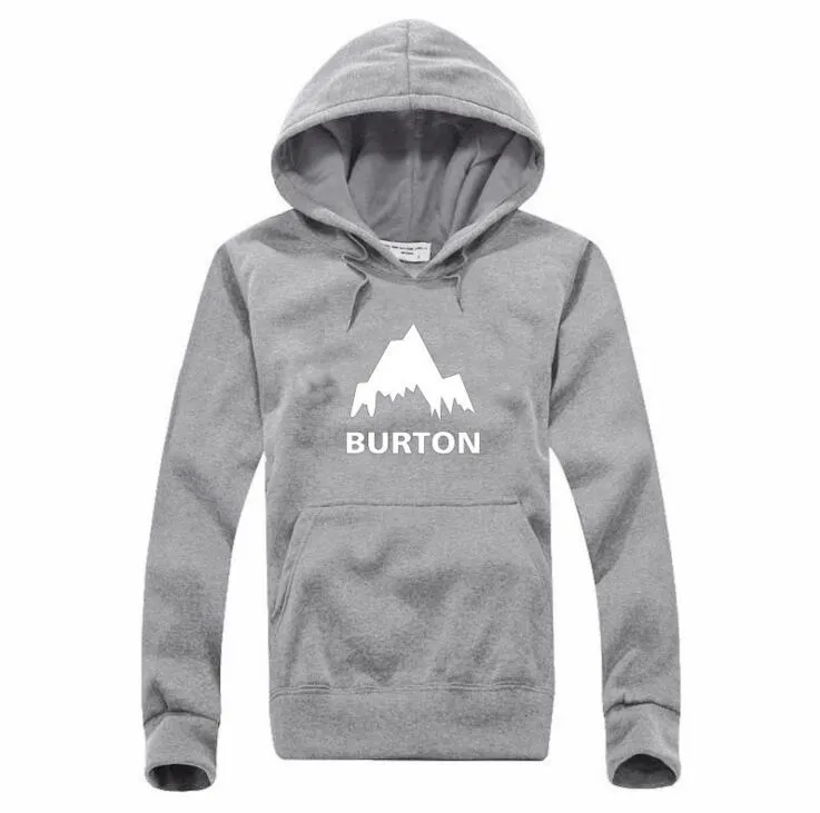 New Autumn Winter Burton Printed Hoodies Men Casual Fleece Long Sleeve Overcoat High Quality Male Hip Hop Pullover Sweatshirts