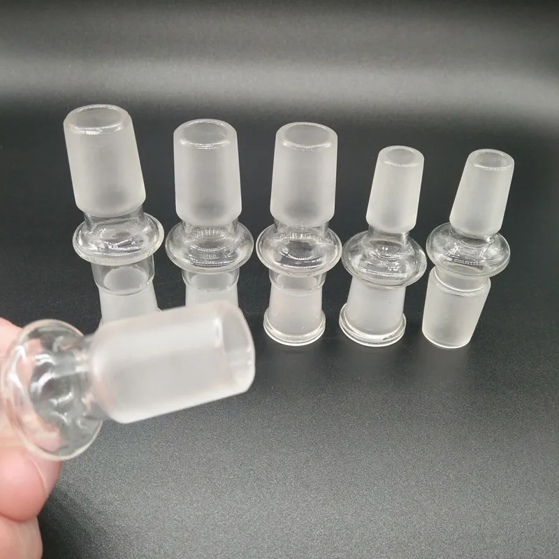 Hot Selling 10 Styles Glass Bong Adapter 14.4 18.8 Man till kvinnlig gemensam 14mm 18mm Kvinna till Man Converter Glass Adapter