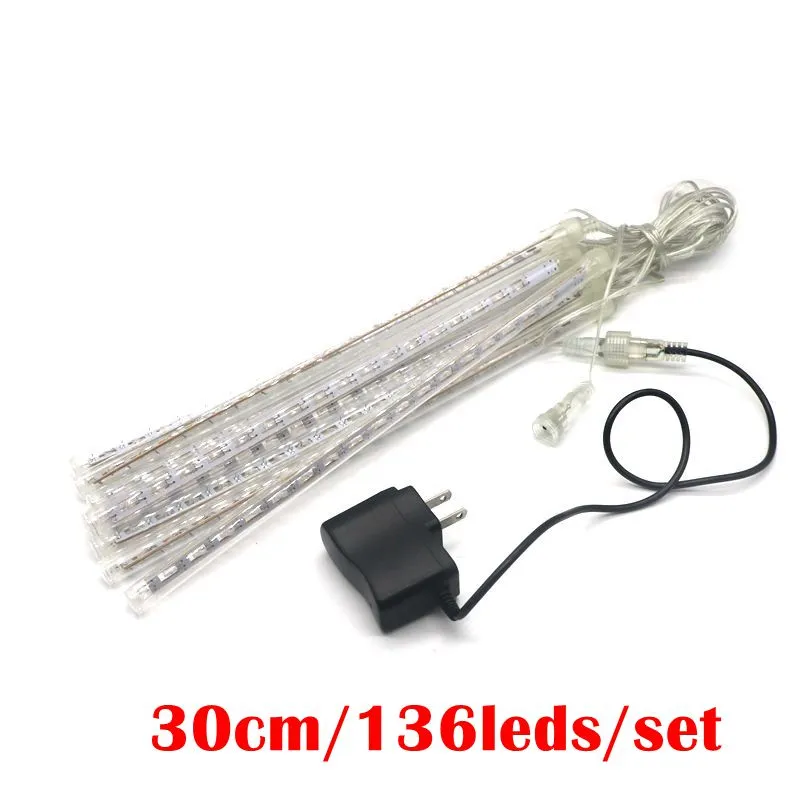 UMlight1688 NASTALE LIGHCA LED STRIPS LED Tubo di pioggia di Natale 20 30 cm Meteoor doccia Tubi di luce pioggia eu plug US US