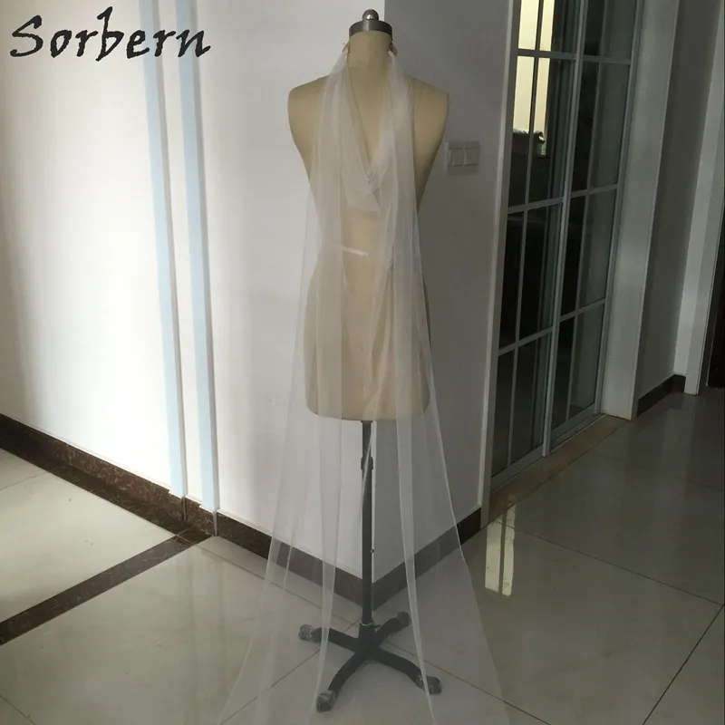 Ivoor elegante bruidsluiers met schattige kam Drape Wedding Sluier 'Oxford' Drape Sluier Boheemse gepersonaliseerde gekleurde sluiers voor bruiden