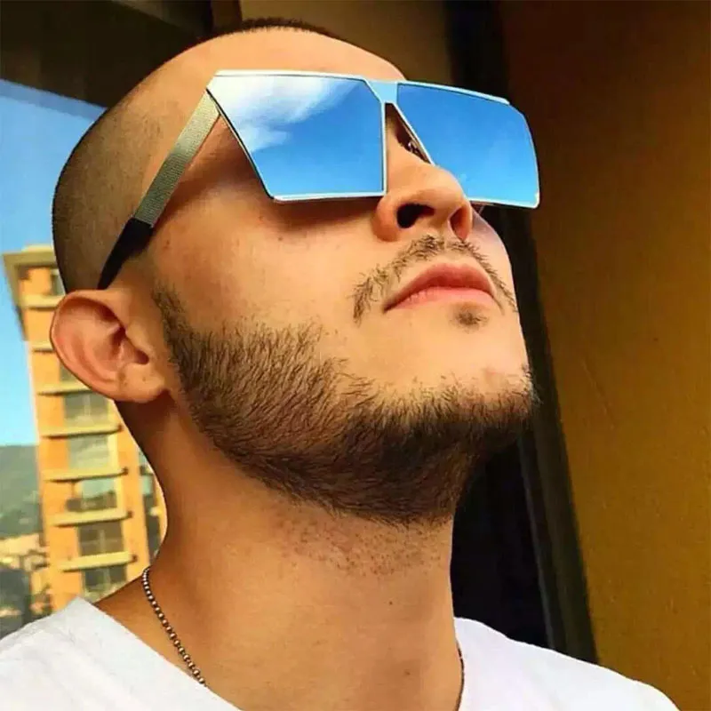 DHgate 2024 New Oversized Square Sunglasses for Men Women Fashion Gradient Vintage Brand Designer Shades Rimless Glass UV400 Protection Fashion Accessories