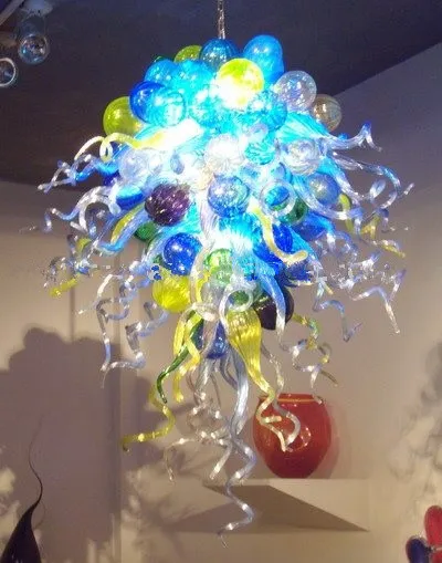Lampor Moderna mångfärgade boll ljuskronor Hemkonst Dekorativ Turkisk Mosaiklampa Handgjorda Blås Glas Led DIY Ljuskrona