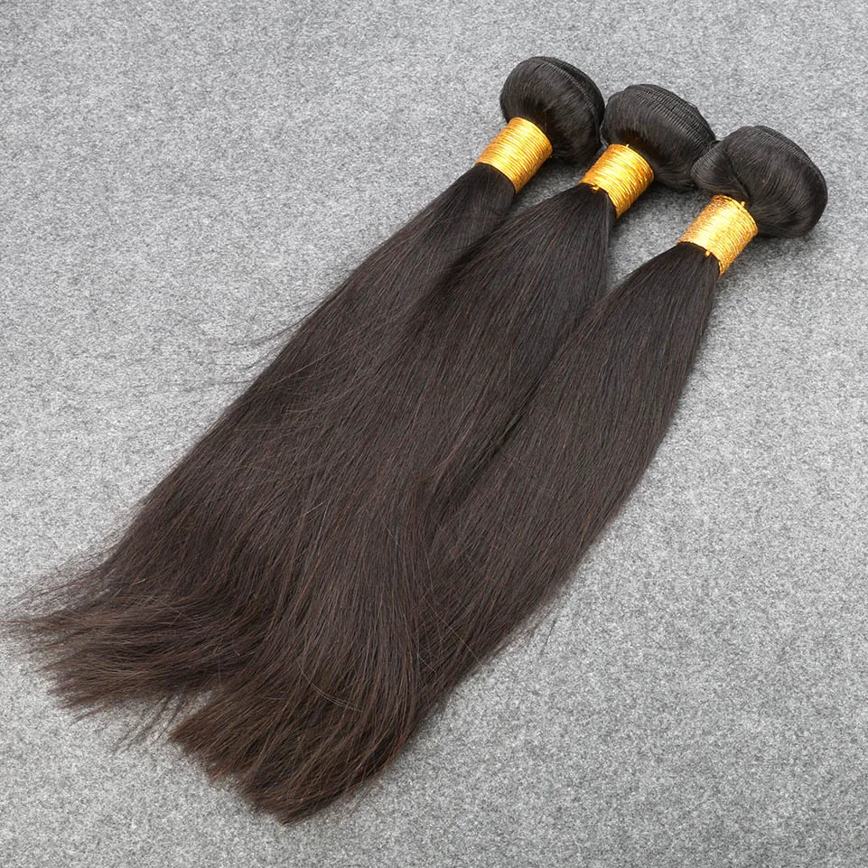 Cheveux vierges brésiliens droits Pas cher cheveux non transformés 3 Bundles 100% de cheveux humains vierges tout droit 100g de paquets DHL gratuit