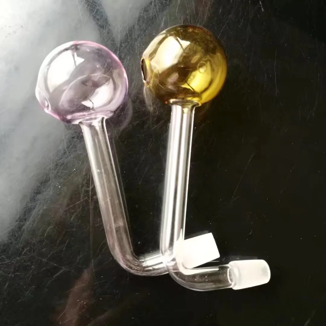 Accessoires de bangs en verre colorés, Tuyaux colorés fumant des tuyaux de verre incurvés Tuyaux de brûleur à mazout Tuyaux d'eau Tuyaux Dab Rig Bongs en verre Tuyau