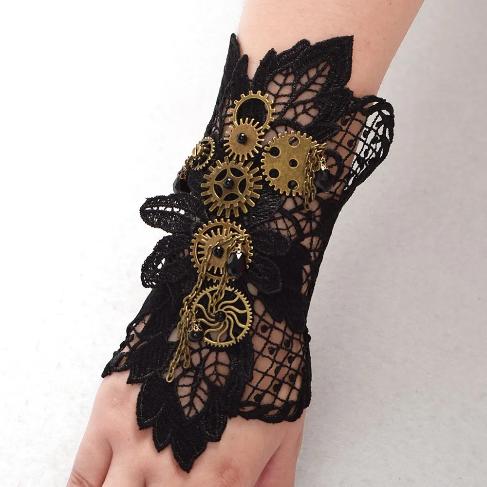 Vintage Women Steampunk Gear Wrist Cuff Armbrand Bracelet Industrial Victorian Costume Cosplay Accessory High Quality