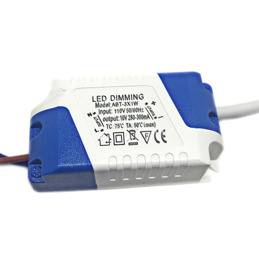 الصمام يعتم 3 واط المدخلات الجهد ac110v الناتج الجهد dc10v الحالي 280-300ma ip20 led سائق المحولات ل led لوحة ضوء 1 قطعة / الحزمة