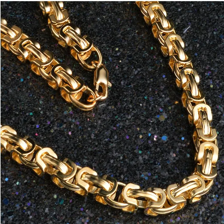 20 inch 18K Gold Plated Figaro Chain Necklace Fashion Arrogant Mens Gold Jewelry Accessories for Men and Women