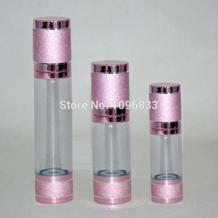 Botella sin aire de 30ML Color rosa púrpura, botella de vacío de cosméticos de 30G, bomba de loción de botella de embalaje de suero de loción de esencia, 30 unids/lote